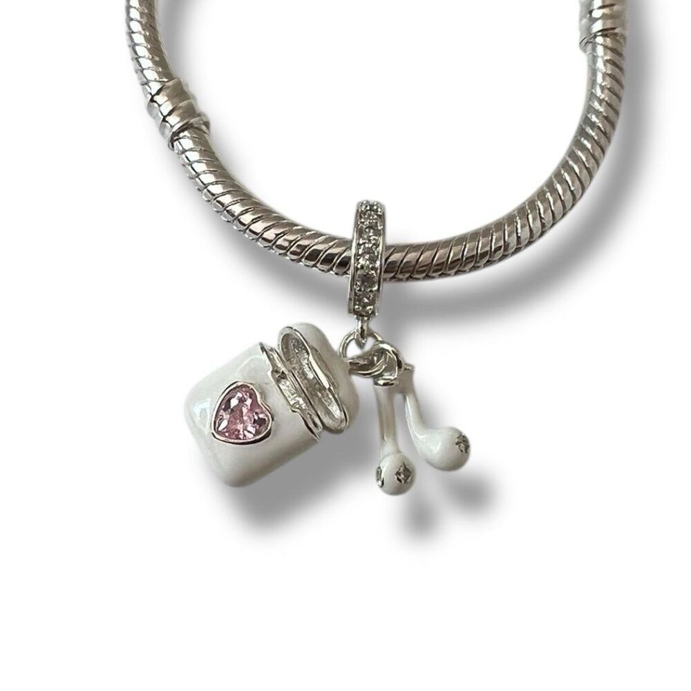 Music Lover Apple Airpods S925 Sterling Silver, Pandora Moments Compatible Charm